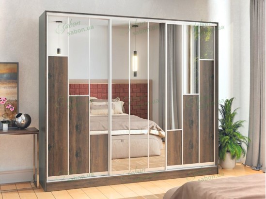 Шкаф-купе Комби 27-29-28 трехдверный H-220 1