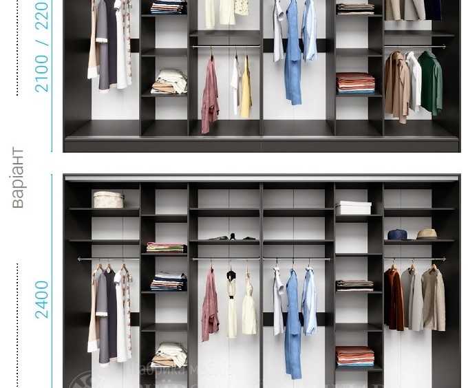 Шафа-купе Стандарт 9 п'ятидверна H-220 8 