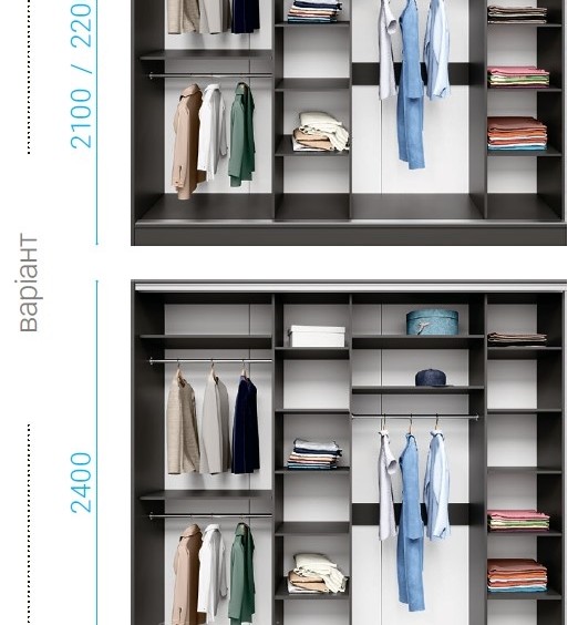 Шкаф-купе Стандарт 25.1 четырехдверный H-240 8 