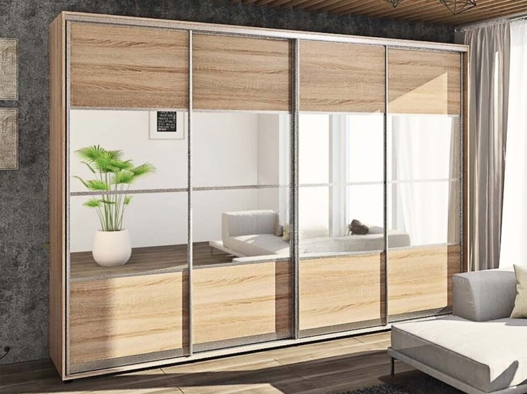 Шкаф-купе Стандарт 7.7 четырехдверный H-240 1