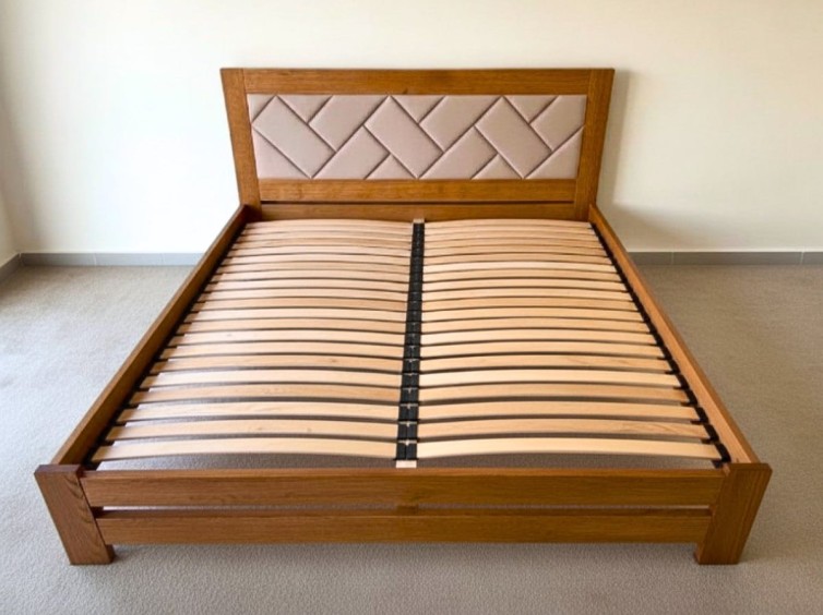 Деревянная кровать Модерн СОСНА с мягким изголовьем КОСА 7 