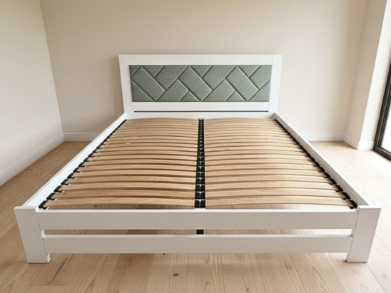 Дерев'яне ліжко Модерн БУК з м'яким узголів'ям КОСА 2