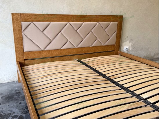 Деревянная кровать Модерн БУК с мягким изголовьем КОСА 1