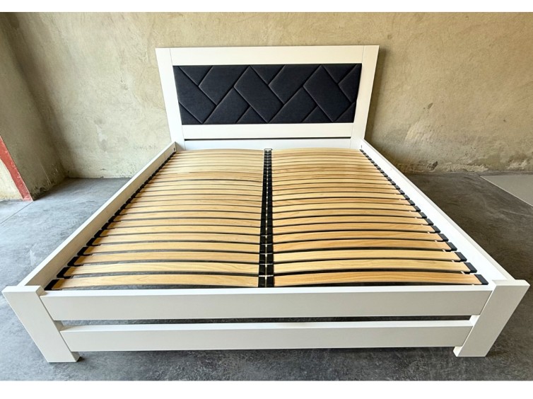 Дерев'яне ліжко Модерн ДУБ з м'яким узголів'ям КОСА 7 