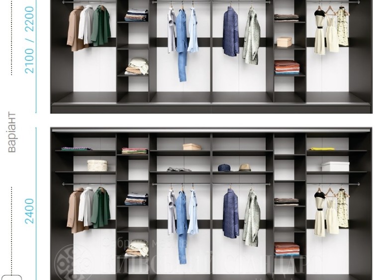 Шафа-купе Стандарт 10.1 шестидверна H-220 7 