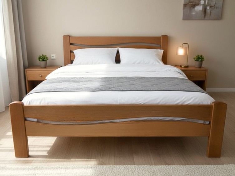 Деревянная кровать Волна 3 ольха 1