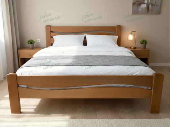 Дерев'яне ліжко Хвиля 3 вільха 1