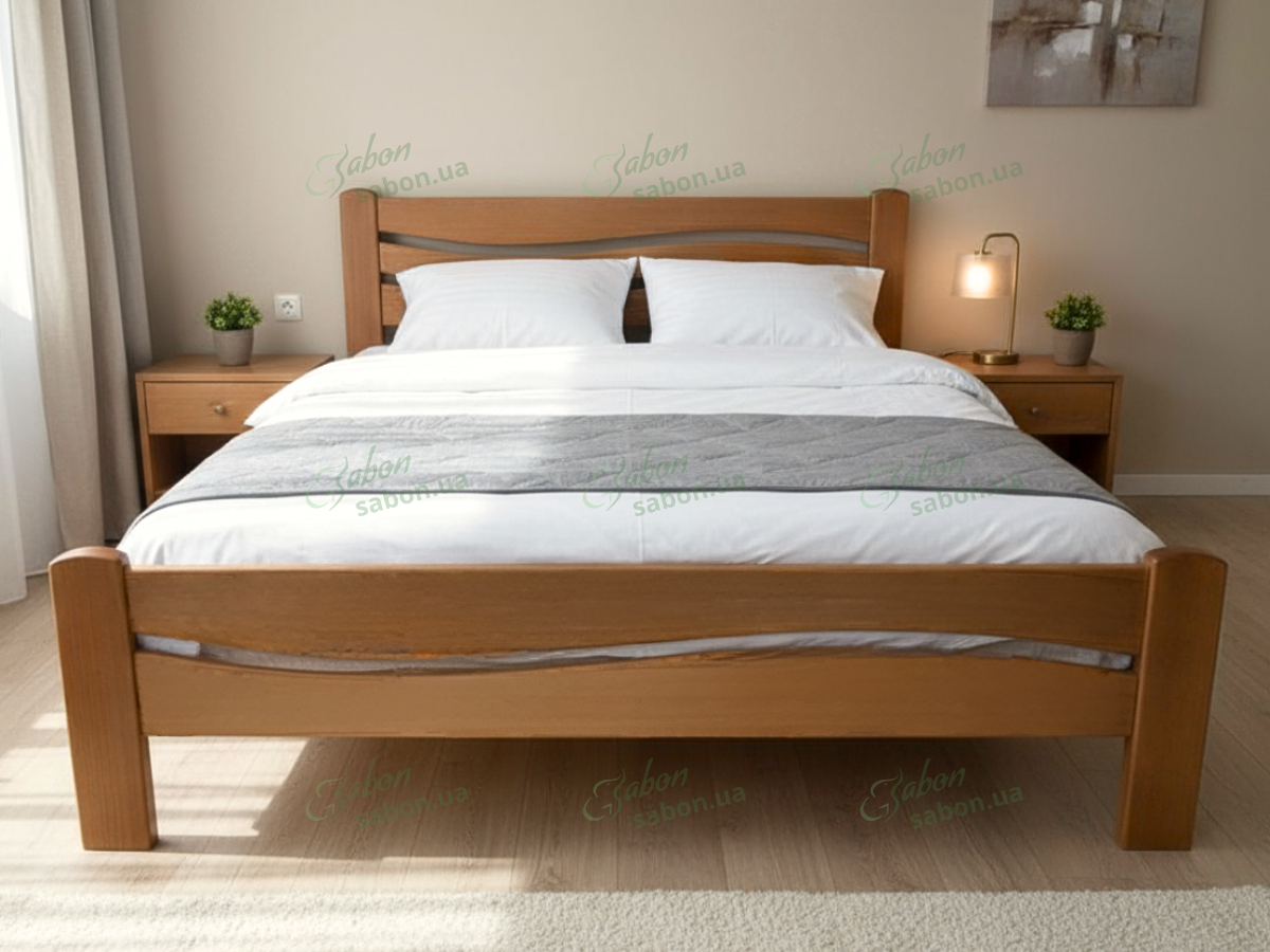 Дерев'яне ліжко Хвиля 3 вільха Дерев'яне ліжко Хвиля 3 вільха
