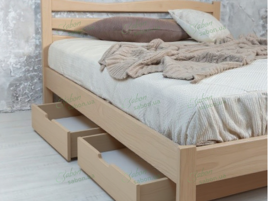 Дерев'яне ліжко Хвиля з шухлядами 2 