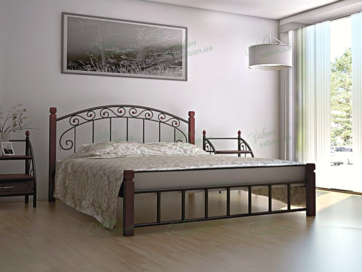 Металеве ліжко Афіна Дерево