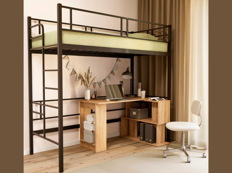 Металлическая двухъярусная кровать-чердак Дабл Чердак 5 