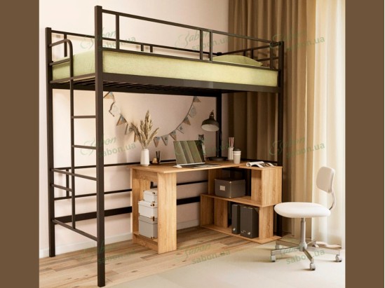 Металлическая двухъярусная кровать-чердак Дабл Чердак 5 