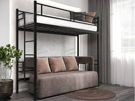 Металлическая двухъярусная кровать-чердак Дабл Чердак 1