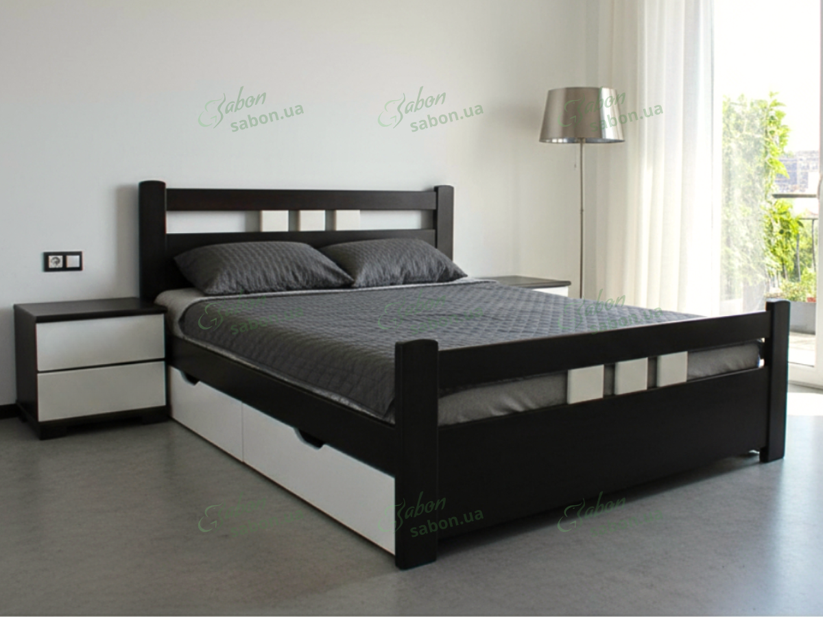 Деревянная кровать Геракл с ящиками