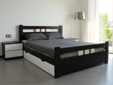 Дерев'яне ліжко Геракл з ящиками