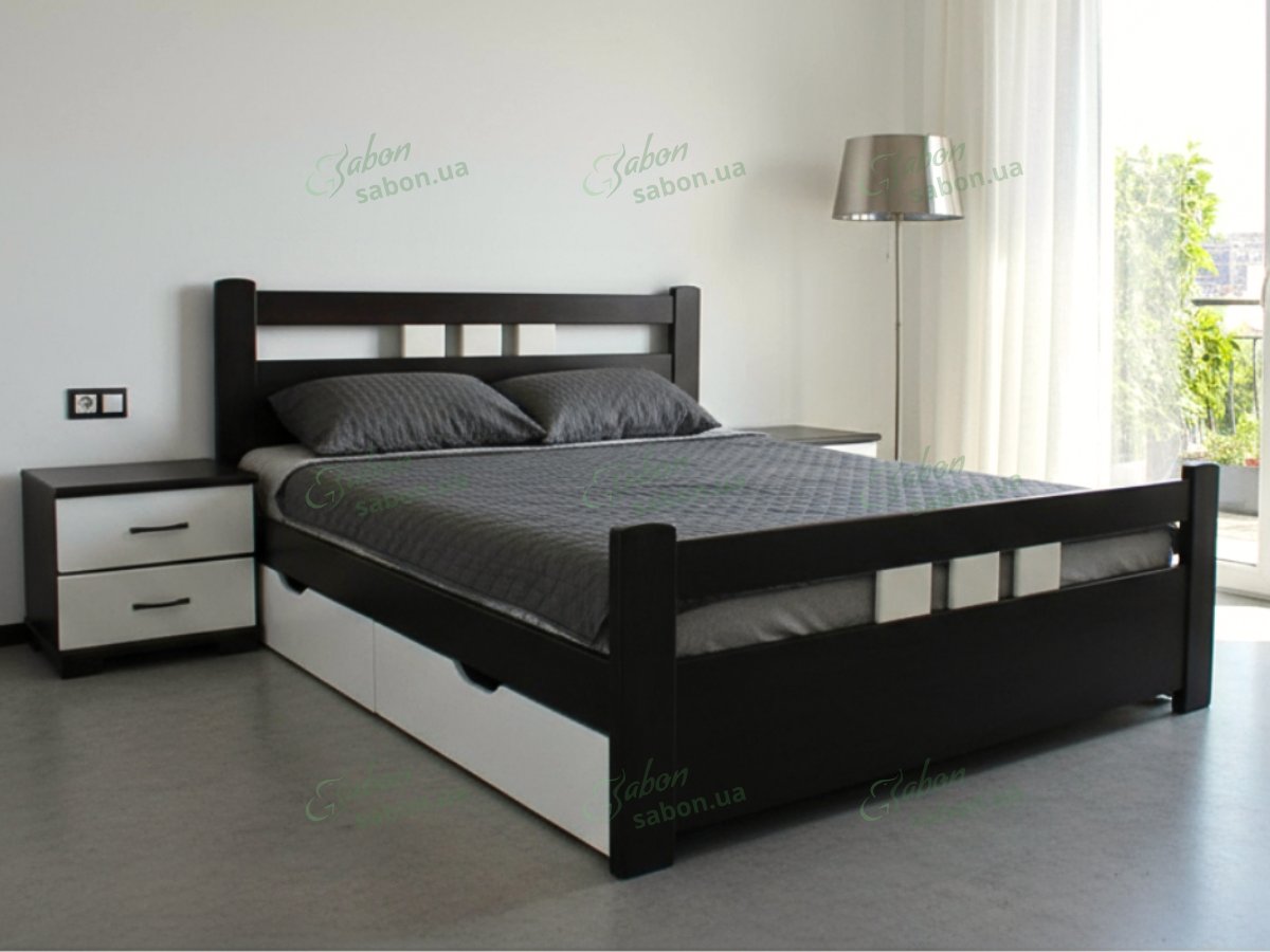 Деревянная кровать Геракл с ящиками