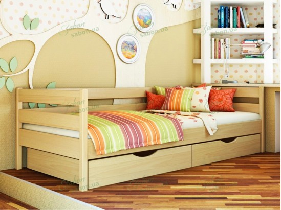 Дитяче ліжко Нота з натурального дерева 2