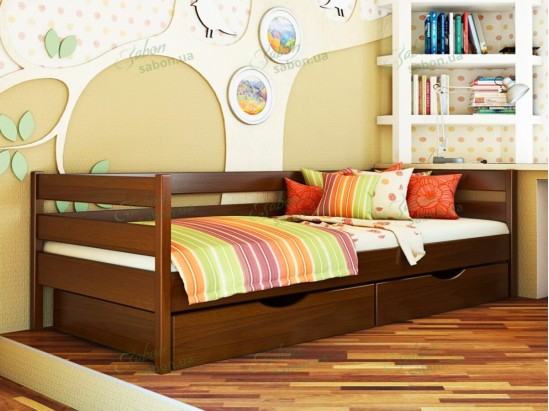 Дитяче ліжко Нота з натурального дерева 9 