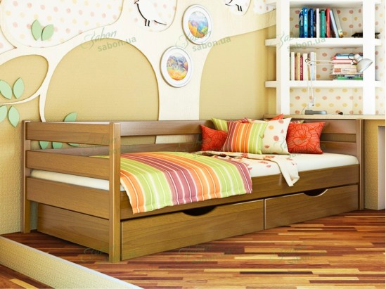 Дитяче ліжко Нота з натурального дерева 1