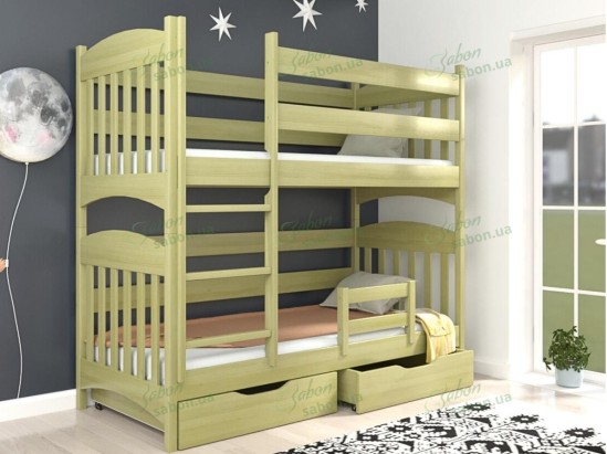 Дерев'яне двоярусне ліжко-трансформер Меліса-вільха 1