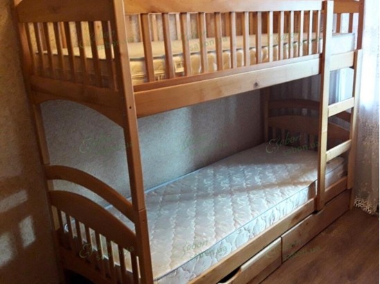 Дерев'яне двоярусне ліжко-трансформер Каріна дует 10 