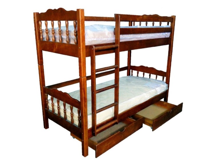 Деревянная двухъярусная кровать-трансформер Смайл Дуэт 2 