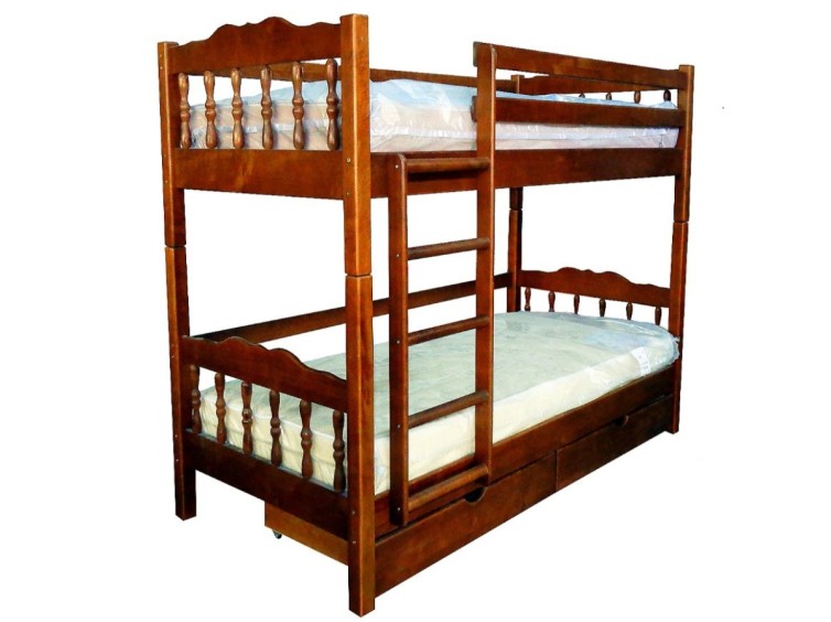 Дерев'яне двоярусне ліжко-трансформер Смайл Дует 1