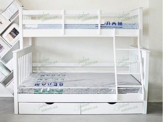 Дерев'яне двоярусне ліжко-трансформер Скандинавія 2