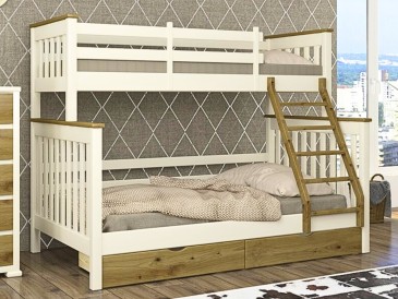 Дерев'яне двоярусне ліжко-трансформер Скандинавія