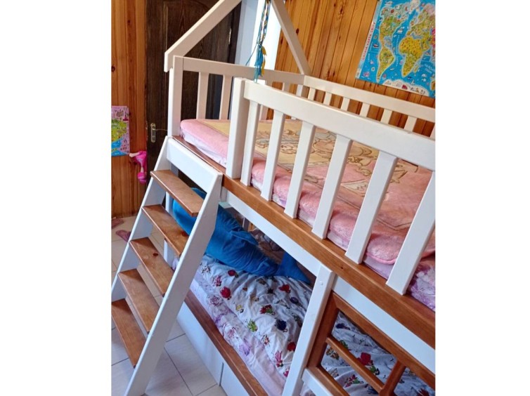 Деревянная двухъярусная кровать-домик Лука 5 