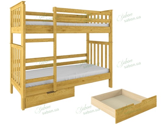 Дерев'яне двоярусне ліжко-трансформер Фенікс 2