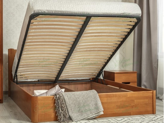 Ліжко Айріс з підйомним механізмом із натурального дерева 2 
