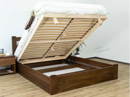 Ліжко Геракл з підйомним механізмом із натурального дерева 2 