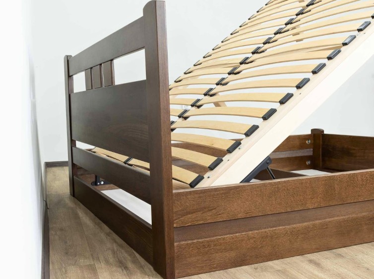 Ліжко Геракл з підйомним механізмом із натурального дерева 12 