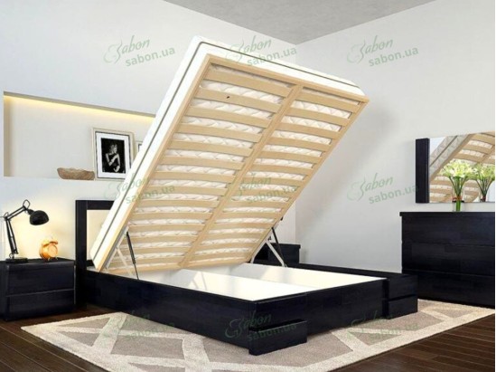 Ліжко Регіна з підйомним механізмом із натурального дерева 2 