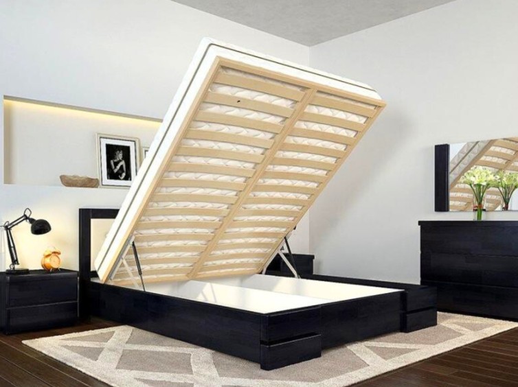 Ліжко Регіна з підйомним механізмом із натурального дерева 2 