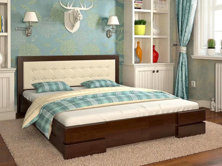 Ліжко Регіна з підйомним механізмом із натурального дерева 12 