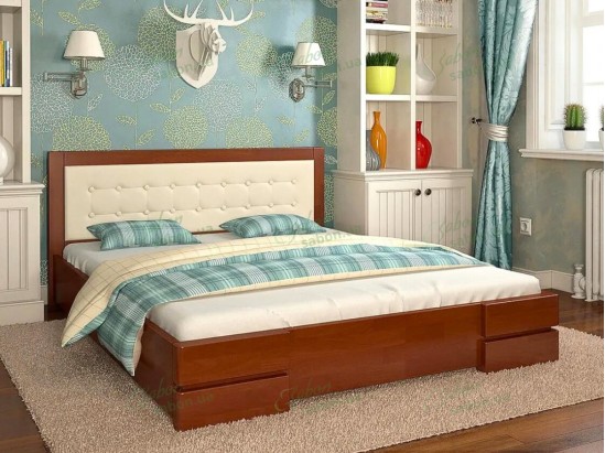 Кровать Регина с подъемным механизмом из натурального дерева 2