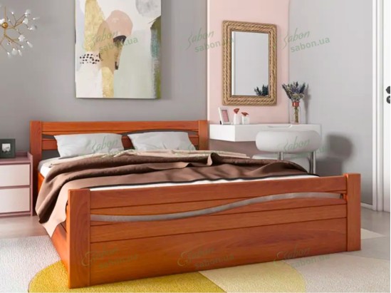 Кровать Волна-2 с подъемным механизмом из натурального дерева 2