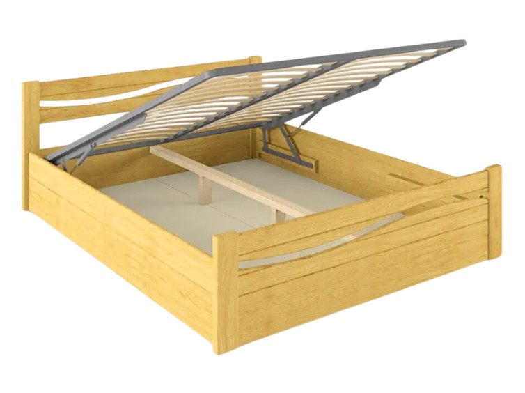 Ліжко Хвиля-2 з підйомним механізмом із натурального дерева 14 