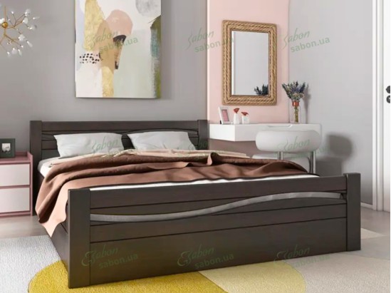 Кровать Волна-2 с подъемным механизмом из натурального дерева 2