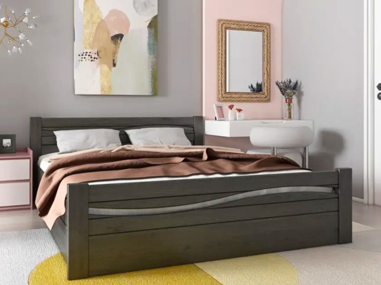 Ліжко Хвиля-2 з підйомним механізмом із натурального дерева 13 