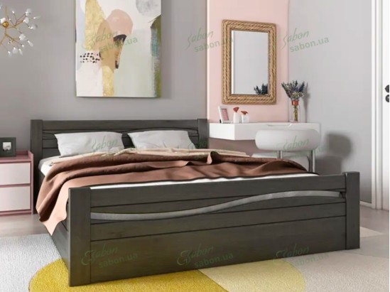 Ліжко Хвиля-2 з підйомним механізмом із натурального дерева 13 