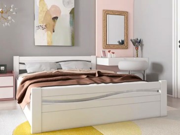 Ліжко Хвиля-2 з підйомним механізмом із натурального дерева