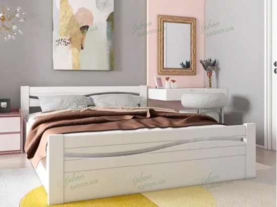 Ліжко Хвиля-2 з підйомним механізмом із натурального дерева 1