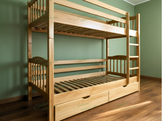 Дерев'яне двоярусне ліжко-трансформер Бай-Бай 3 