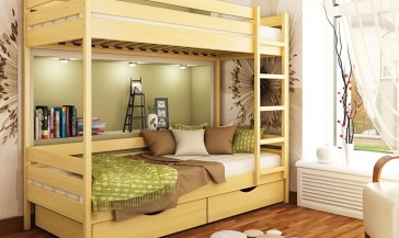 Двухъярусная кровать Дуэт из натурального дерева 2