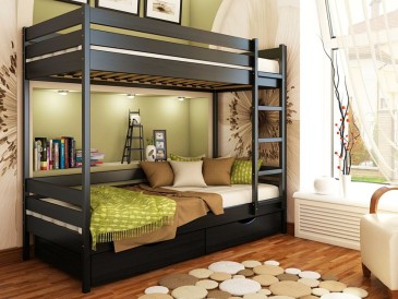 Двухъярусная кровать Дуэт из натурального дерева