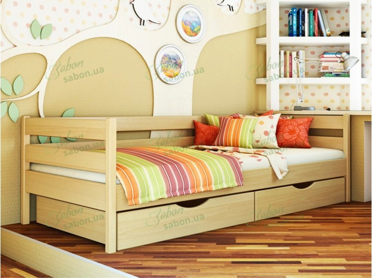 Детская кровать Нота из натурального дерева 9 