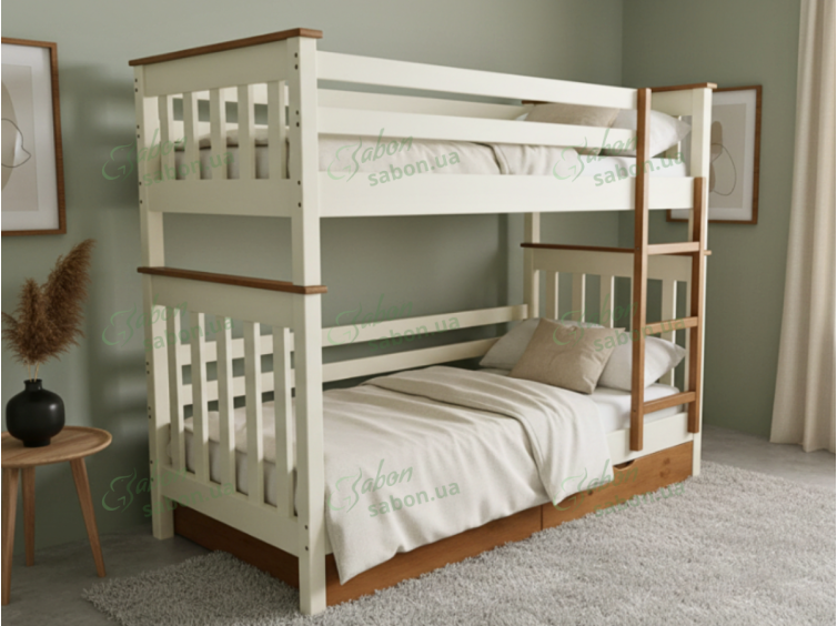 Деревянная двухъярусная кровать-трансформер Скандинавия мини 1